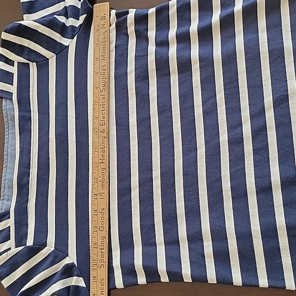 L.L. Bean Blue and White Sheath Dress with Bateau Neckline Size Small - Picture 5 of 7